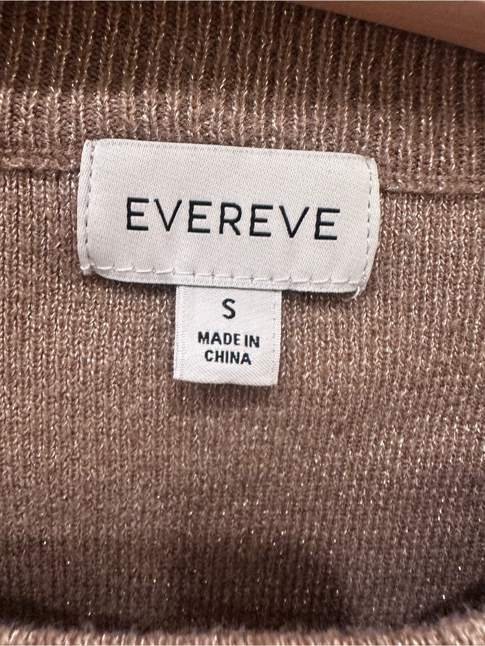 EVEREVE Metallic Puff Sleeve Sweater Taupe Gold Size Small - Picture 2 of 9